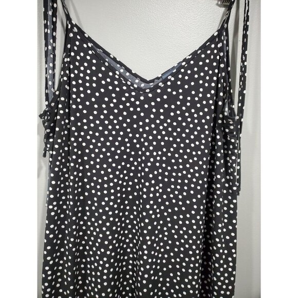 ModCloth Women's Polka Dot Midi Sundress Black White Casual Cottage Slip Sz 1X - Picture 5 of 14